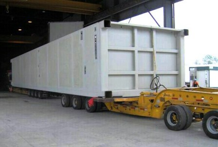 An ASU cold box module leaving fabrication shop.